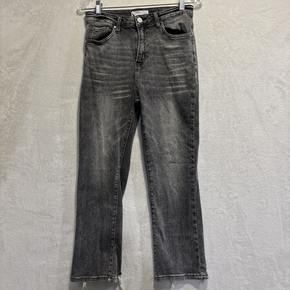 RISEN Los Angeles Jeans Women's Size 7 Grey Distressed High Waisted Straight Leg